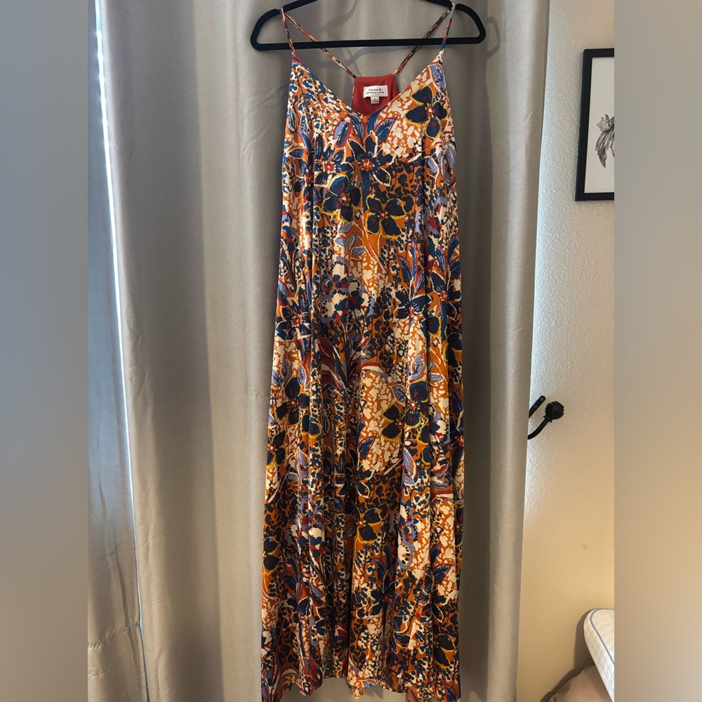 Tahari Satin Floral Dress Size L